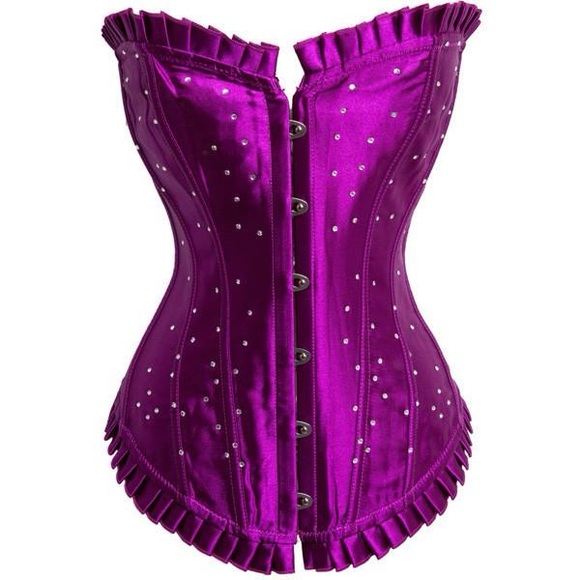 Victoria's Secret Tops - Vibrant Purple Corset with Rhinestone Detailing, Y2K Glam Size M